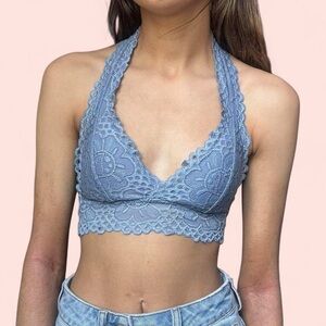 Aeropostale Blue Lace Halter Bralette